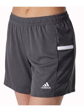 Adidas Women's Large Aeroready Team 19 Knit 6" Training Shorts -Gray/White-NEW!